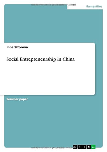 Social Entrepreneurship in China