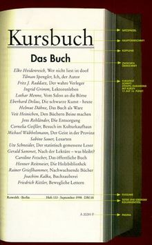 Das Buch. Kursbuch, Heft 133