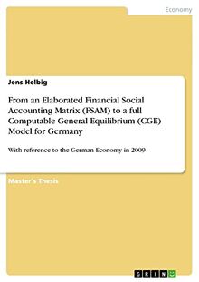 From an Elaborated Financial Social Accounting Matrix (FSAM) to a full Computable General Equilibrium (CGE) Model for Germany: With reference to the German Economy in 2009