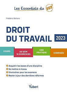 Droit du travail : cours, 60 QCM, 15 exercices, cas pratique, corrigés : 2023