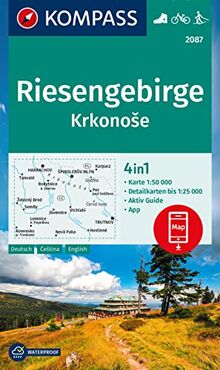 KOMPASS Wanderkarte 2087 Riesengebirge, Krkonose 1:50.000: 4in1 Wanderkarte, mit Aktiv Guide und Detailkarten inklusive Karte zur offline Verwendung ... Fahrradfahren. Skitouren. Langlaufen.