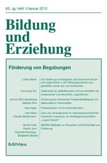 Bildung und Erziehung 63/1. Förderung von Begabungen: 63,1 (2010)