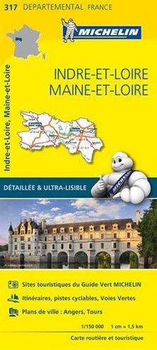 Carte Indre-et-Loire, Maine-et-Loire Michelin