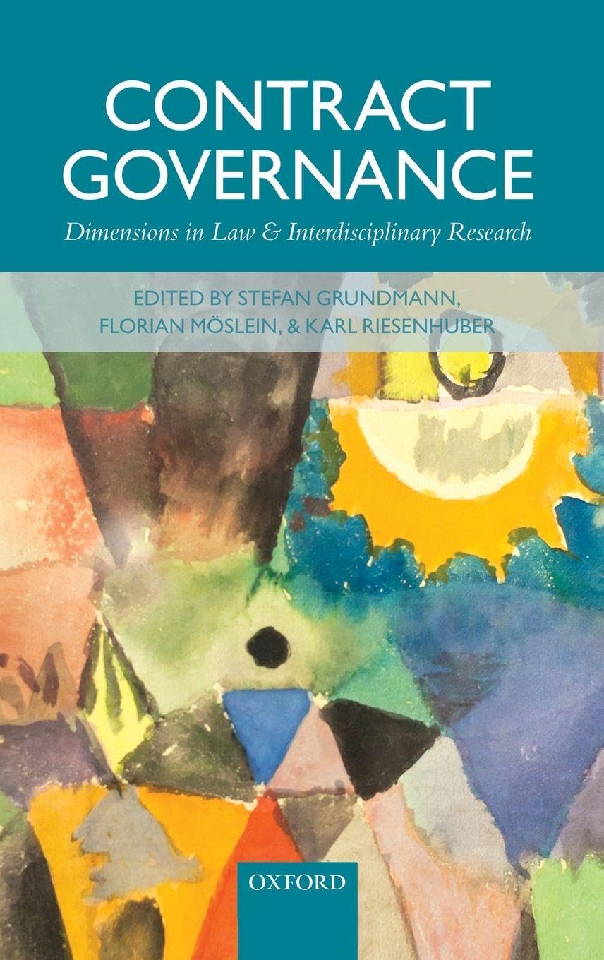 CONTRACT GOVERNANCE C: Dimensions in Law and Interdisciplinary Research