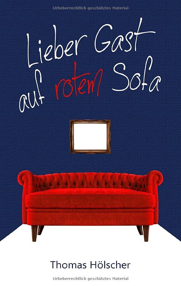 Lieber Gast auf rotem Sofa