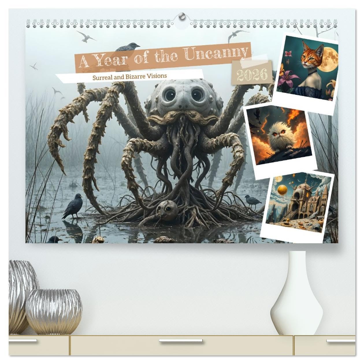 A Year of the Uncanny (High Quality Premium Wall Calendar 2026 DIN A2 landscape),CALVENDO 12 Month Wall Calendar: Surreal and Bizarre Visions