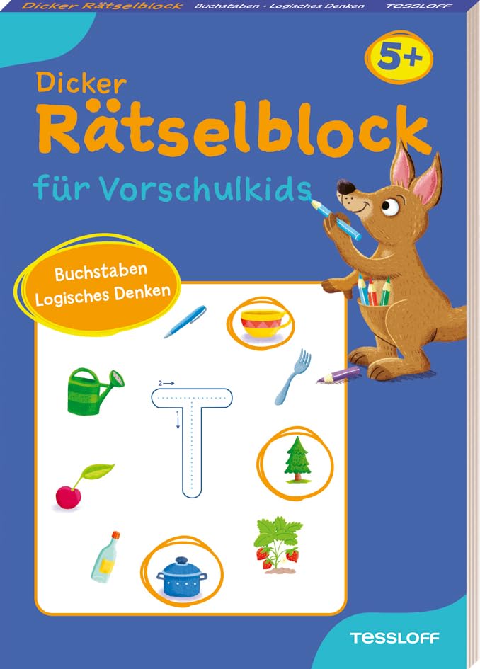 Dicker Rätselblock für Vorschulkids. Buchstaben, Logisches Denken: Viele bunte Vorschul-Rätsel. Erste Buchstaben, Konzentration und Logisches Denken. Ab 5 Jahren (Rätsel, Spaß, Spiele)
