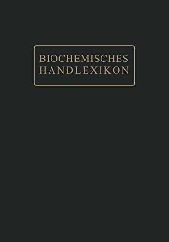 Biochemisches Handlexikon: XII. Band (5. Ergänzungsband)