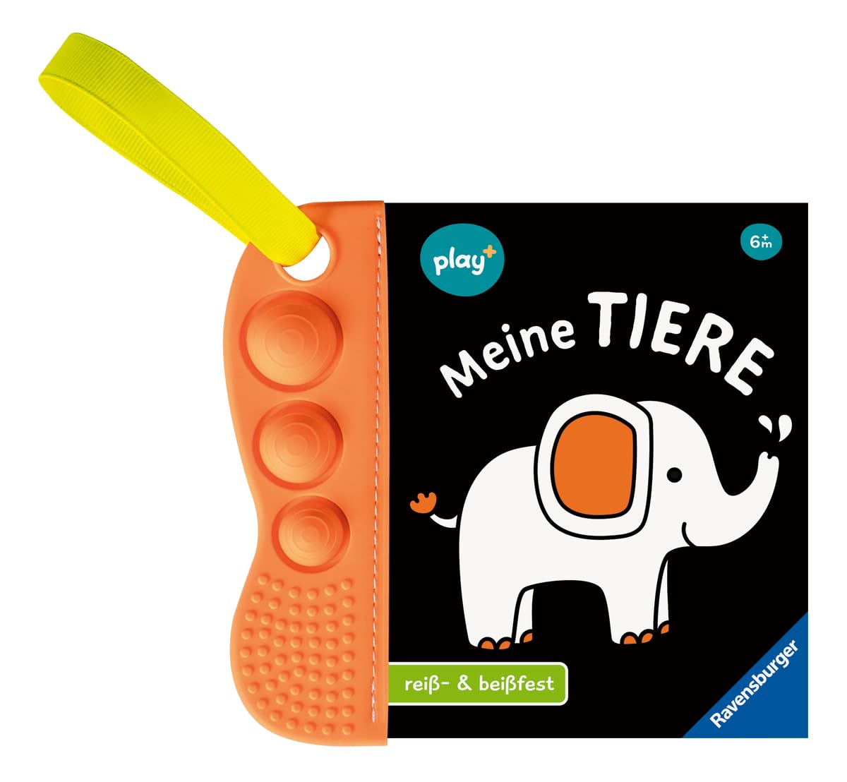 Ravensburger Play+ flip&pop: Meine Tiere (Mein allererstes Beißbuch), Baby-Buch ab 6 Monate, Kontrastbuch Baby, Badebuch mit Pop-Its: Mein allererstes Beißbuch