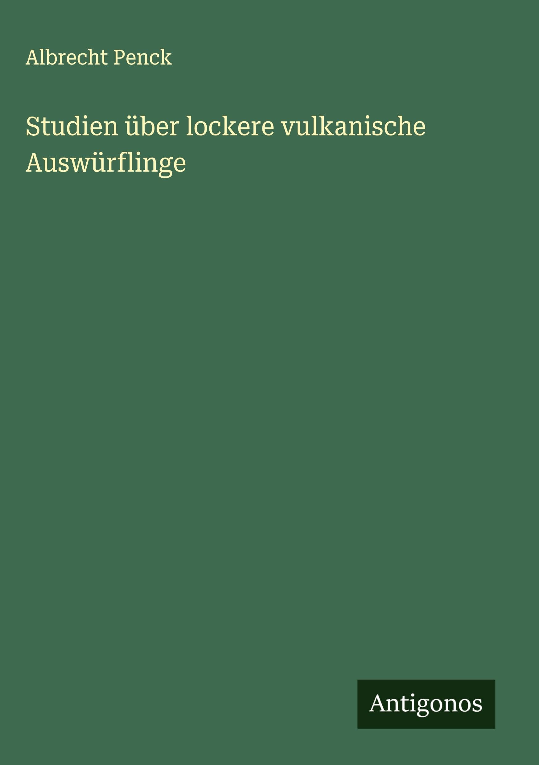 Studien über lockere vulkanische Auswürflinge