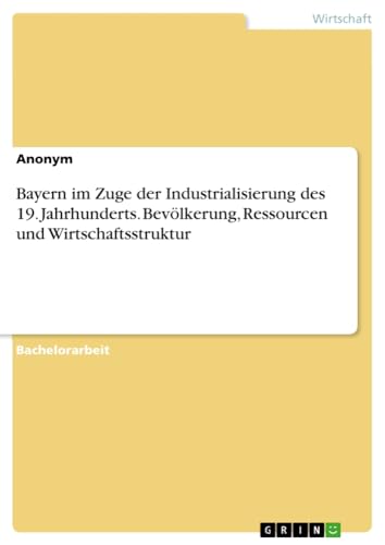 Bayern im Zuge der Industrialisierung des 19. Jahrhunderts. Bevölkerung, Ressourcen und Wirtschaftsstruktur