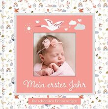 Babyalbum mit Fensterausschnitt für das 1. Lebensjahr zum Eintragen der schönsten Momente und Erinnerungen mit Platz für Fotos | für Mädchen