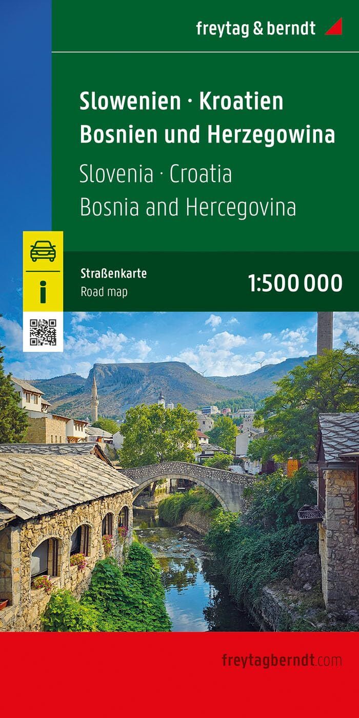 Slowenien - Kroatien - Bosnien und Herzegowina, Straßenkarte 1:500.000, freytag & berndt - Neuware