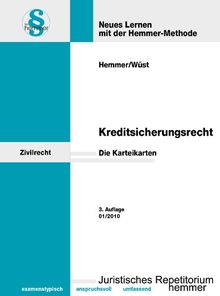 Kreditsicherungsrecht. 106 Karteikarten: Die einzelnen Sicherungsmittel: Bürgschaft, Hypothek, Pfandrecht, Schuldrecht, Sicherungsgrundschuld, ... ... Erwerb, einredefreier Erwerb, Rückgriff