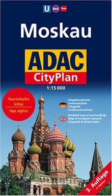 ADAC Stadtplan Moskau 1 : 15 000: Mit City- und Durchfahrtsplan. Mit Kreml-Übersicht. Mit U-Bahn-Plan