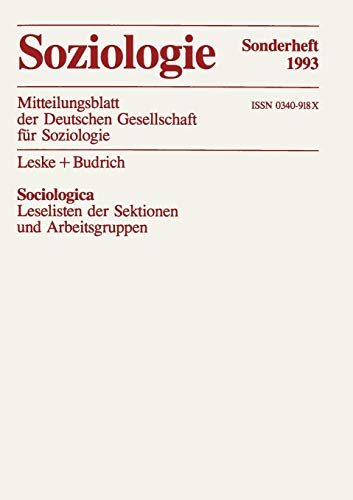 Sociologica (German Edition): Leseliste der Sektionen und Arbeitsgruppen
