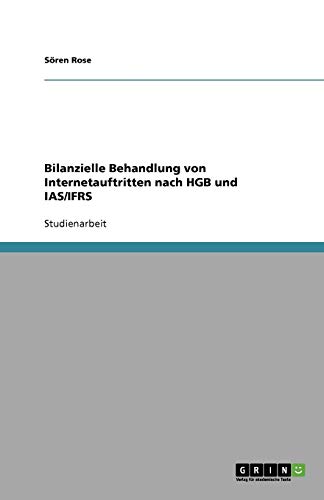 Bilanzielle Behandlung von Internetauftritten nach HGB und IAS/IFRS
