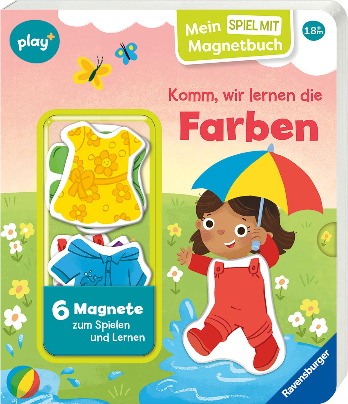 Orso, Kathrin Lena: Play+ Mein Spiel mit-Magnetbuch Komm, wir lernen die Farben - ab 18 Monate