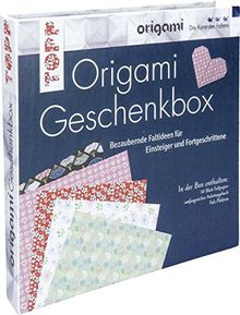 Origami Geschenkbox: Buch mit Faltanleitungen, 50 Faltblättern und einem Falz-Plektron (Buch plus Material)