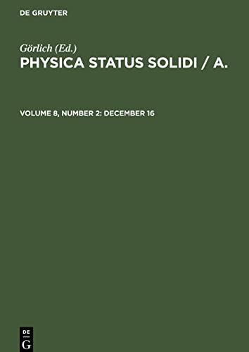 Physica status solidi / A., Volume 8, Number 2, December 16