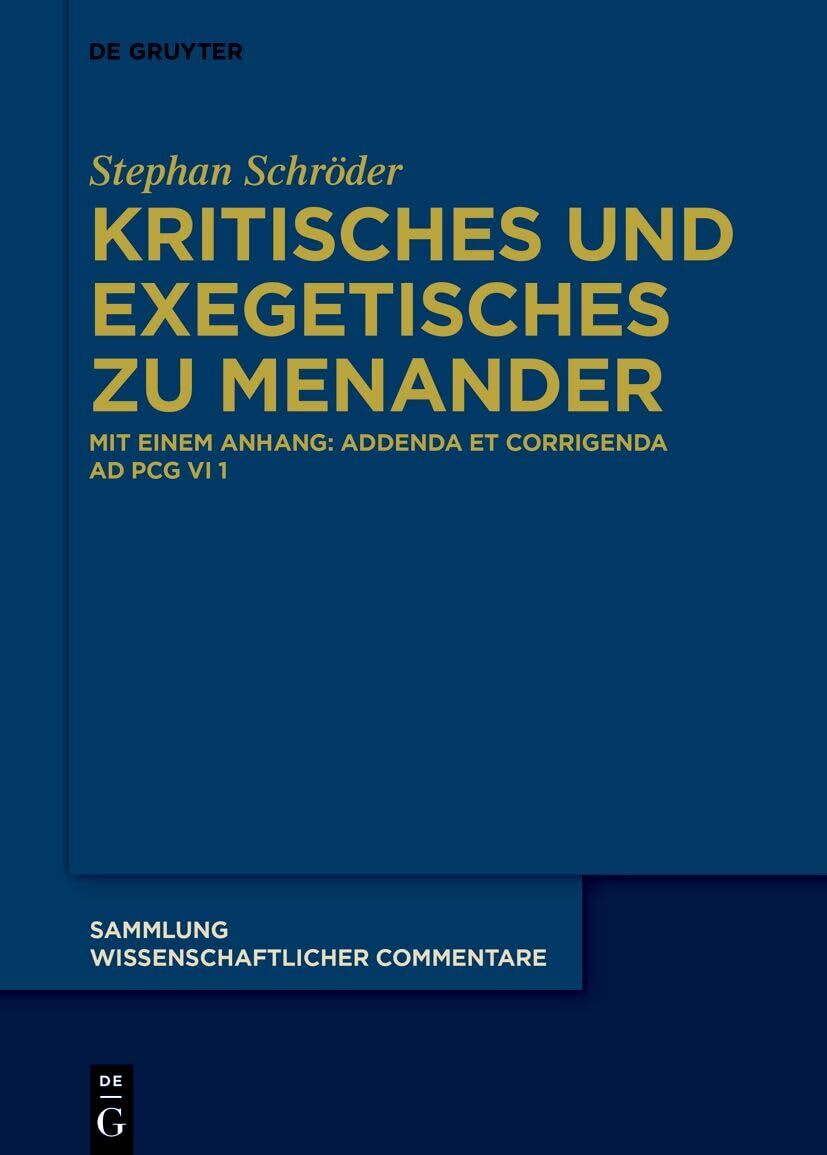 Kritisches und Exegetisches zu Menander - Neuware