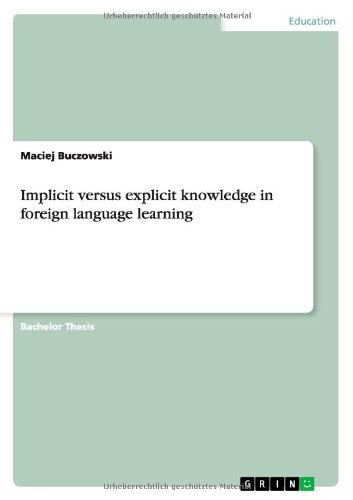 Implicit versus explicit knowledge in foreign language learning
