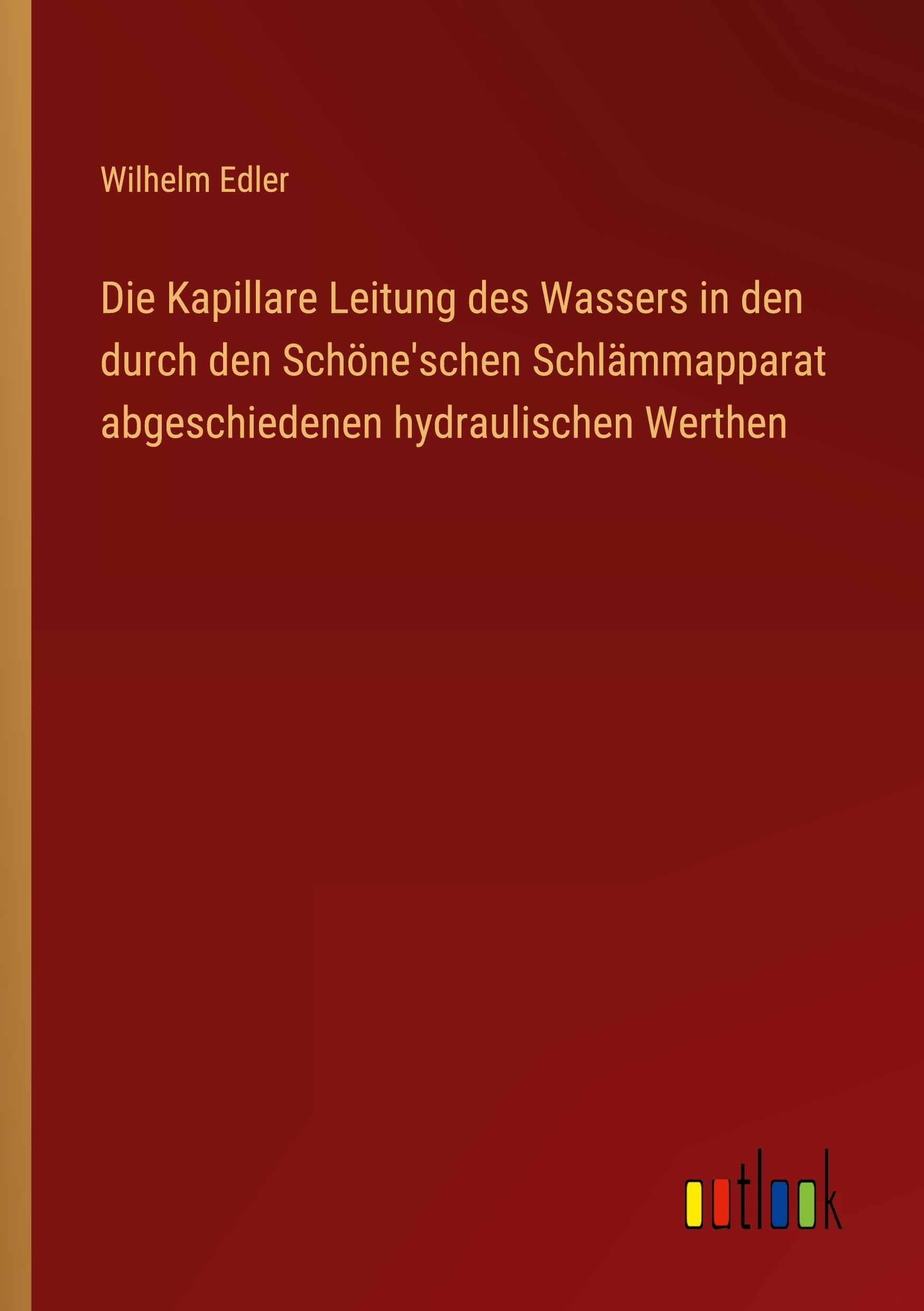Die Kapillare Leitung des Wassers in den durch den Schöne'schen Schlämmapparat abgeschiedenen hydraulischen Werthen