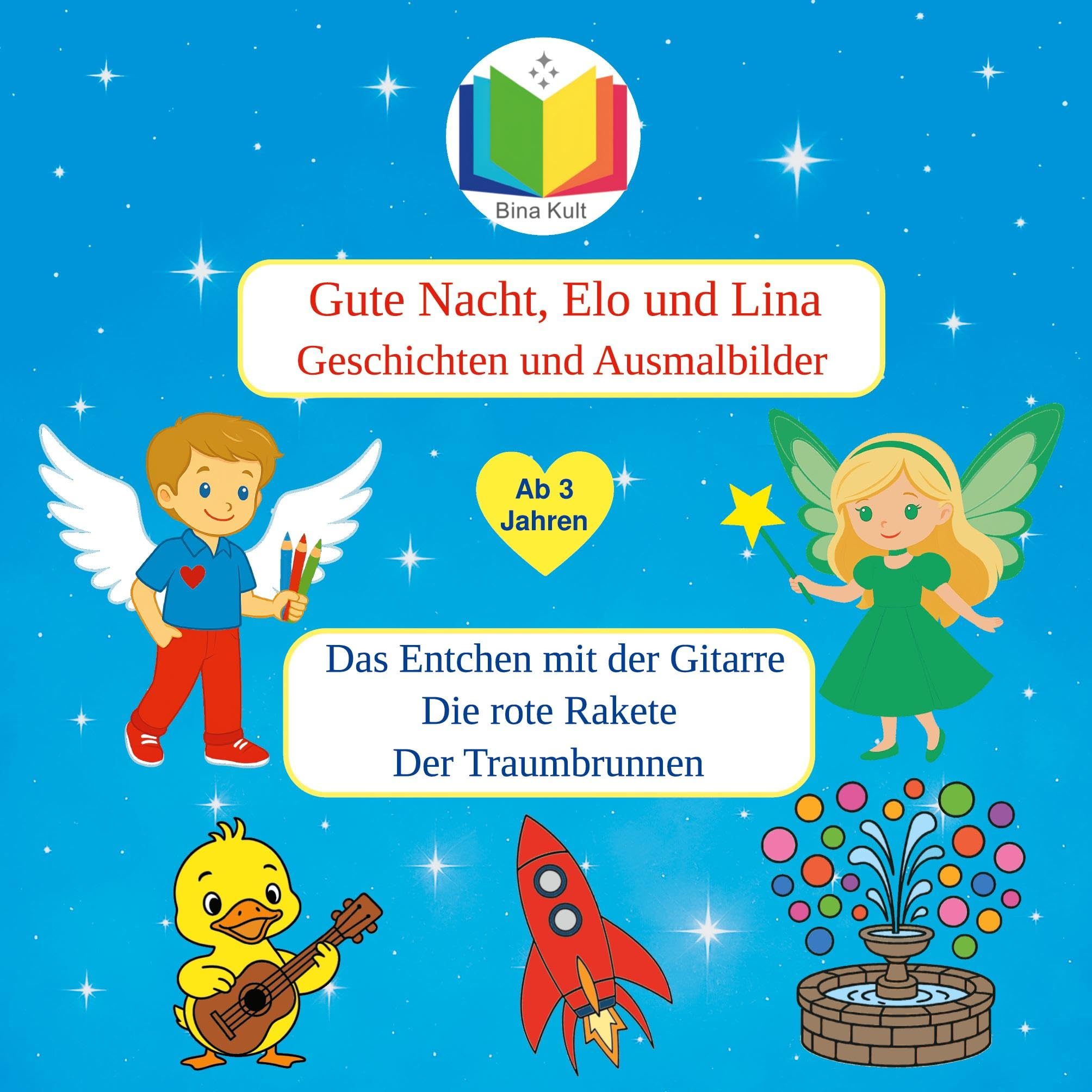 Gute Nacht, Elo und Lina: Geschichten und Ausmalbilder