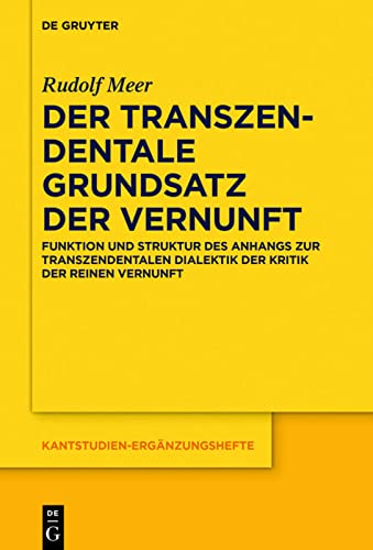 Der transzendentale Grundsatz der Vernunft: Funktion und Struktur des Anhangs zur Transzendentalen Dialektik der Kritik der reinen Vernunft (Kantstudien-Ergänzungshefte, 207, Band 207)