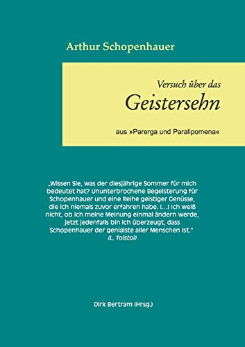 Über das Geistersehen: aus Parerga und Paralipomena
