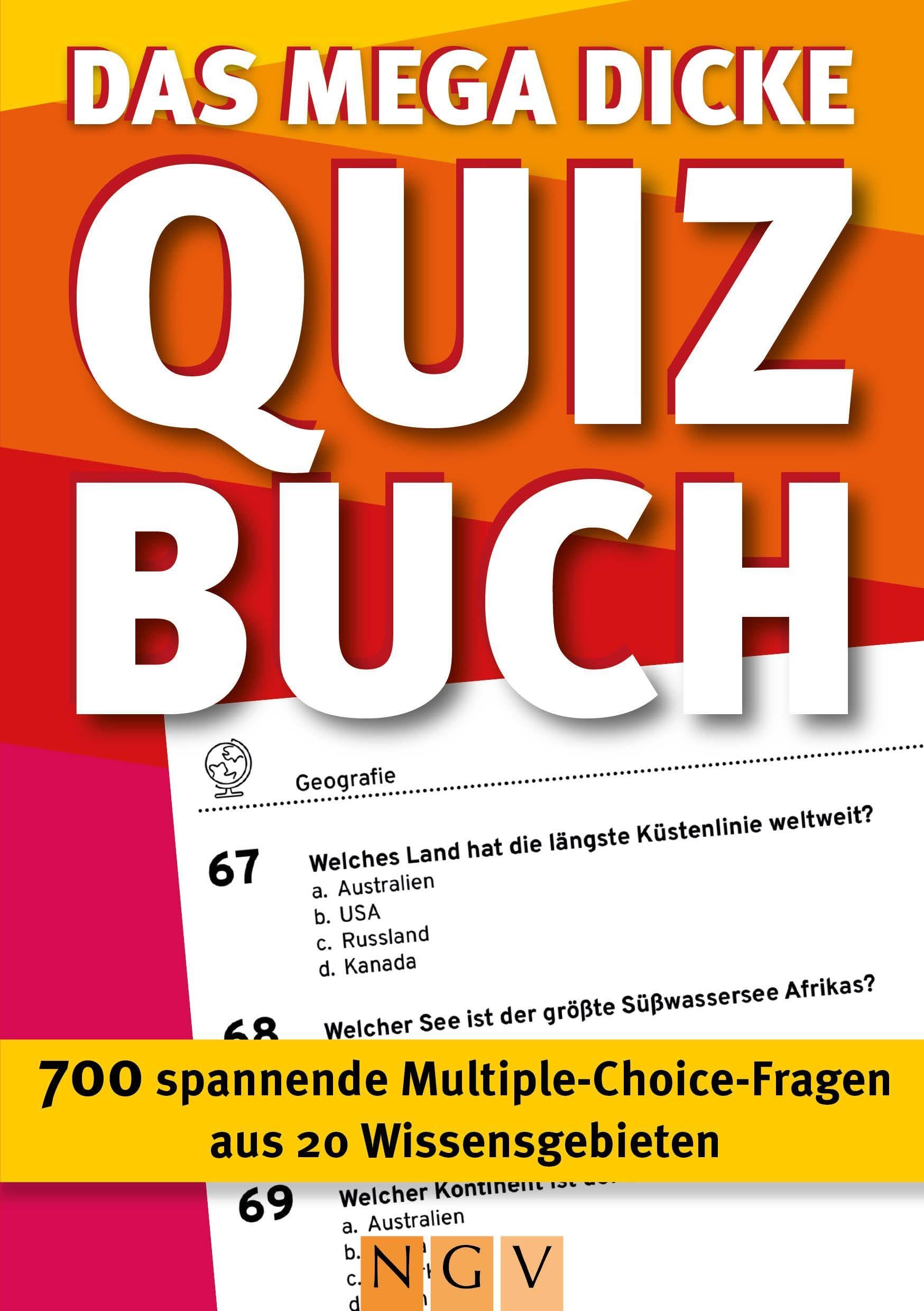Das mega dicke Quizbuch (rot): 700 spannende Fragen aus 20 Wissensgebieten