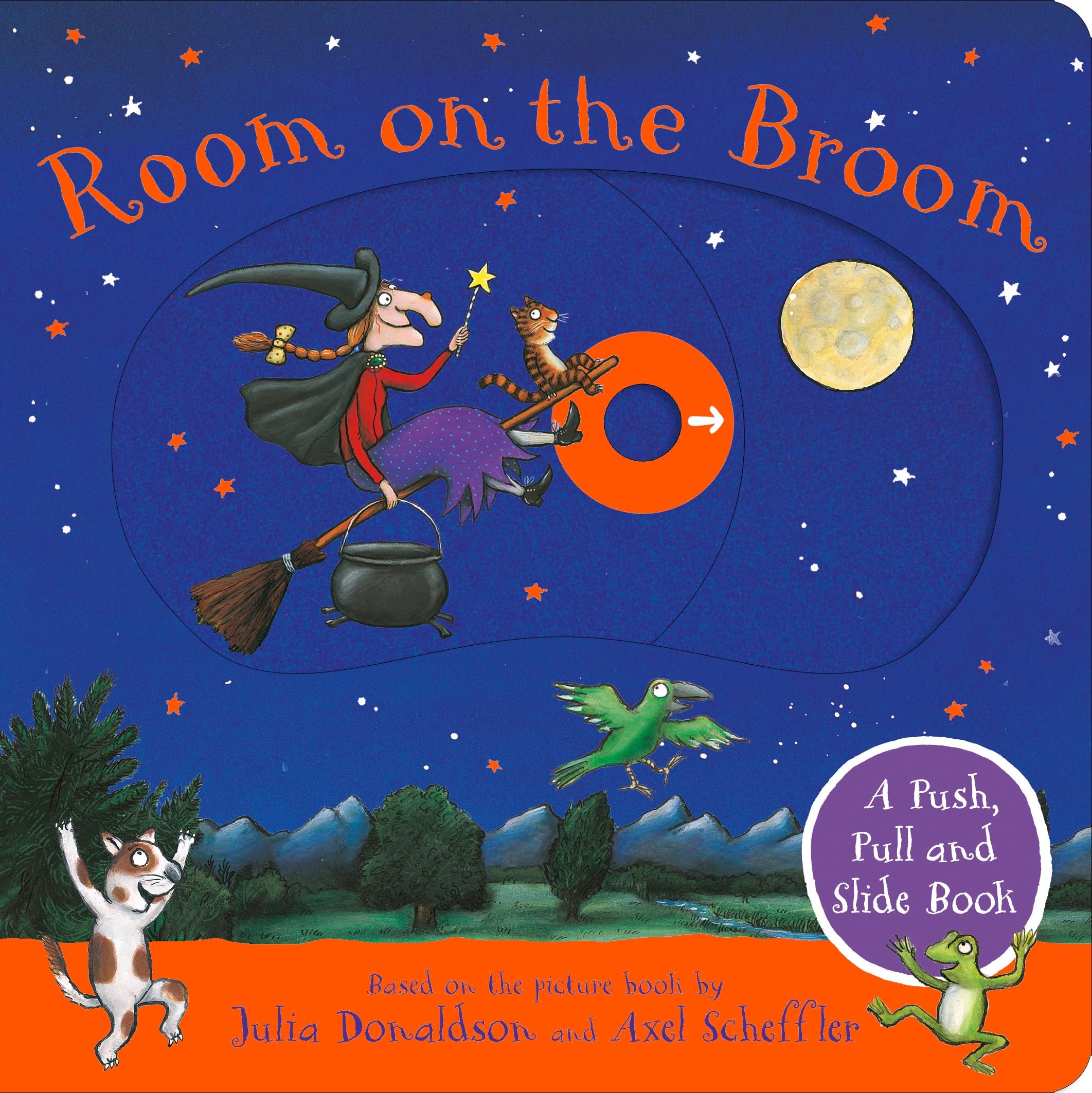 Julia Donaldson Room On The Broom, A Push, Pull And Slide Book, The Perfect Halloween Gift For Toddlers