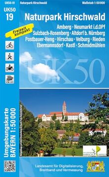 UK50-19 Naturpark Hirschwald: Amberg, Neumarkt i.d.OPf., Sulzbach-Rosenberg, Altdorf b.Nürnberg, Postbauer-Heng, Hirschau, Velburg, Rieden, ... Karte Freizeitkarte Wanderkarte)