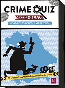 Crime Quiz - Weiß-blaue Mords-Geschichten und Verbrechen: 50 kriminell spannende Fragen und Antworten | Ratespiel mit 50 Quiz-Karten in stabiler Box (Regionale Geschenke aus und für Bayern)