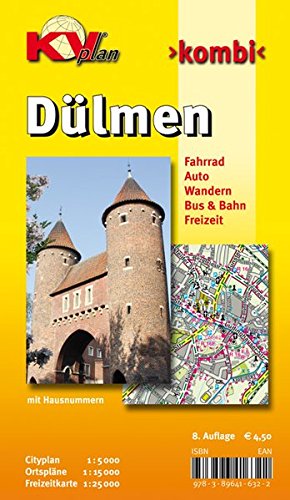 Dülmen: 1:15.000 Stadtplan mit Freizeitkarte 1:25.000 inkl. aller Rad und Wanderwege, Cityplan 1:5.000 (KVplan Münsterland-Region)