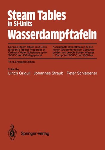 Steam Tables in SI-Units/Wasserdampftafeln: Concise Steam Tables in SI-Units (Student's Tables) - Properties of Ordinary Water Substance up to 1000 ... Ordinary Water Substance Up to 1000 Degrees