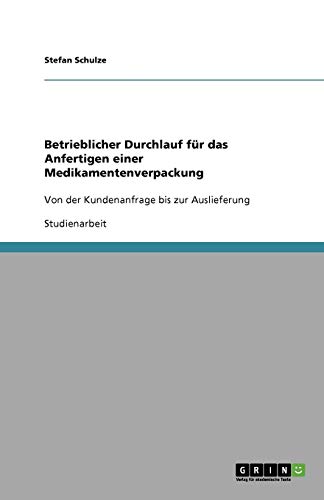 Betrieblicher Durchlauf für das Anfertigen einer Medikamentenverpackung: Von der Kundenanfrage bis zur Auslieferung
