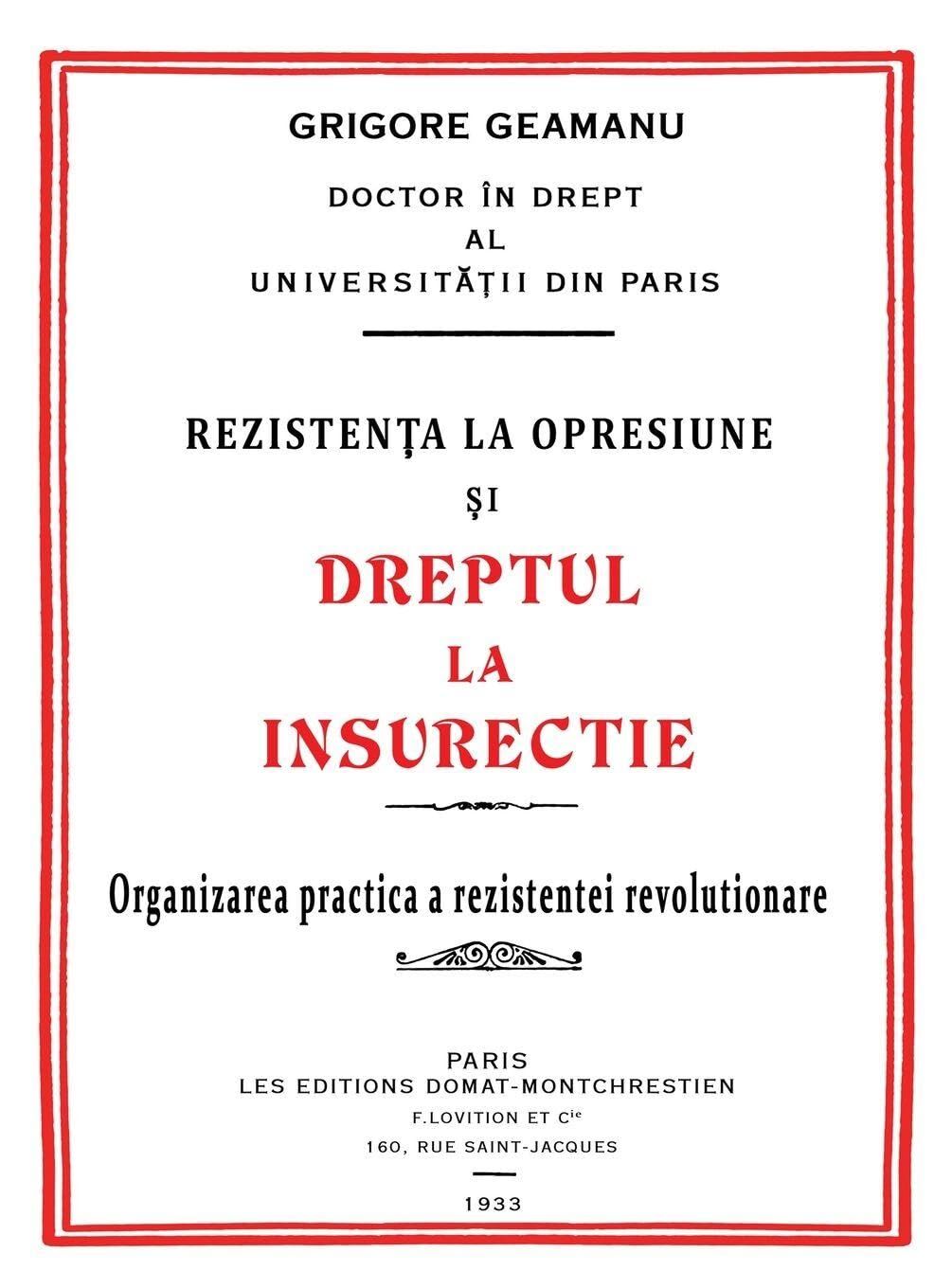 Rezisten¿a la Opresiune ¿i Dreptul la Insurec¿ie