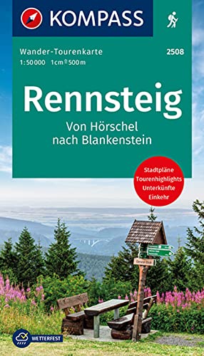 Kompass-Karten GmbH Kompass Wander-Tourenkarten 2508 Der Rennsteig, Wander-Tourenkarte. Gps-genau. 1, 50000