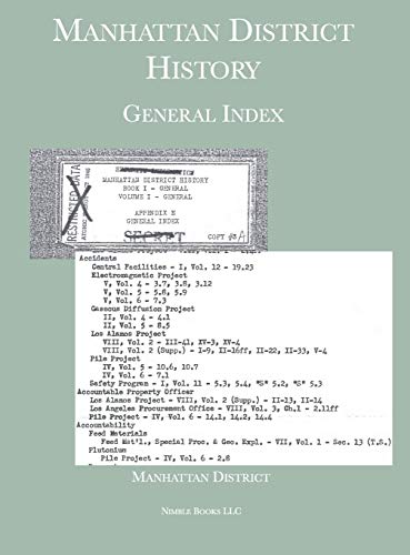 Manhattan District History: General Index