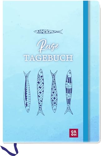 Reisetagebuch (Fische): Journal für Erwachsene zum Ausfüllen - für Weltenbummler und Urlauber in handlichem Format. Mit Sammeltasche. (Geschenke für alle, die das Meer lieben)