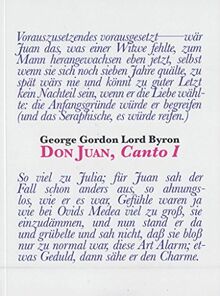 DON JUAN, CANTO I: Ins Deutsche übertragen und parodiert von Günter Plessow