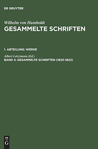 1820–1822 (Wilhelm von Humboldt: Gesammelte Schriften. Werke)
