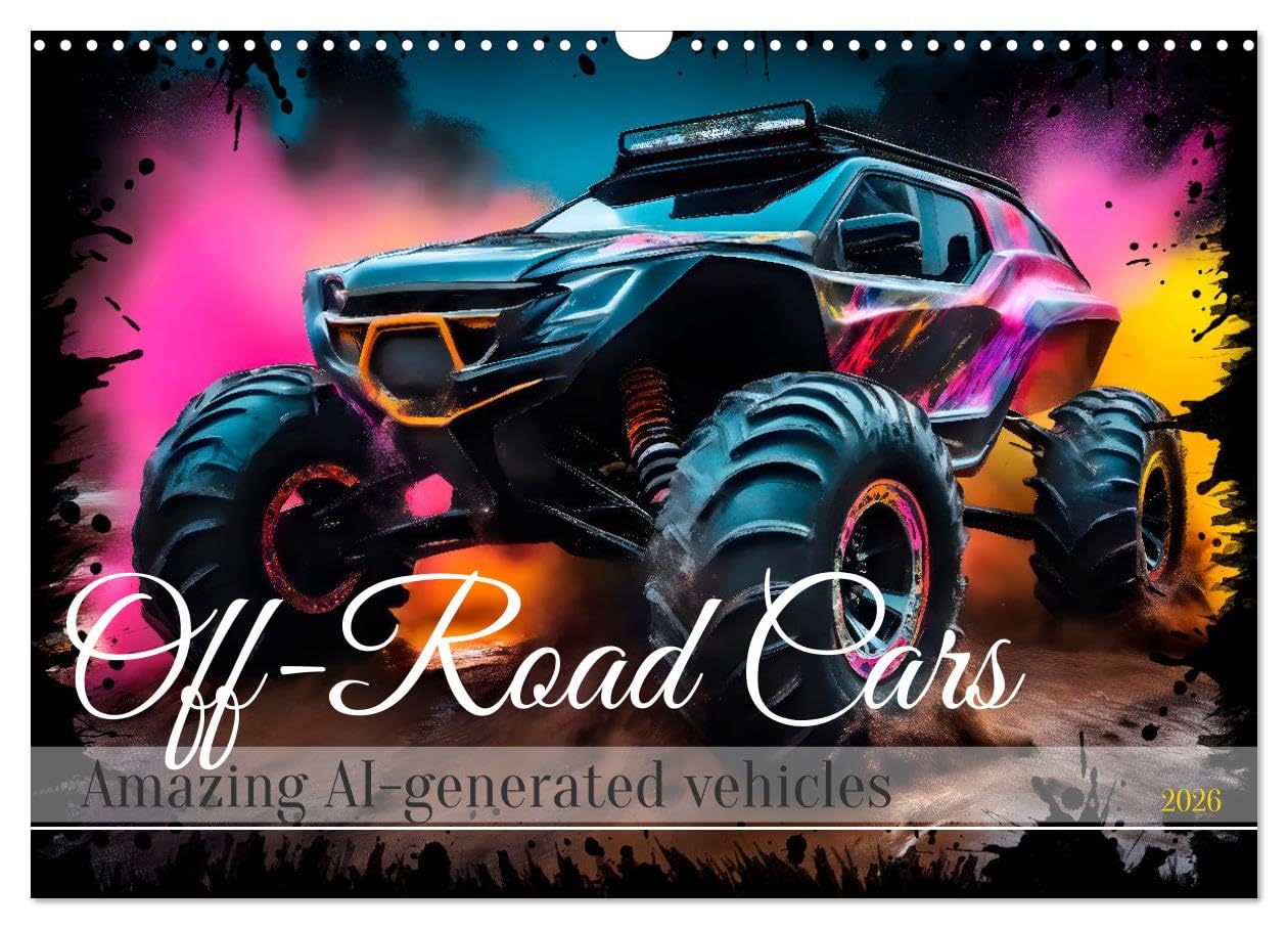 OFF-ROAD CARS Amazing AI-generated vehicles (Wall Calendar 2026 DIN A3 landscape), CALVENDO 12 Month Wall Calendar: Feeling of dynamic street scenes