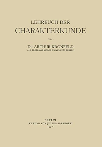 Lehrbuch der Charakterkunde