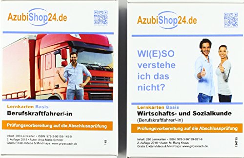 AzubiShop24.de Kombi-Paket Lernkarten Berufskraftfahrer/-in: Erfolgreiche Prüfungsvorbereitung auf die Abschlussprüfung