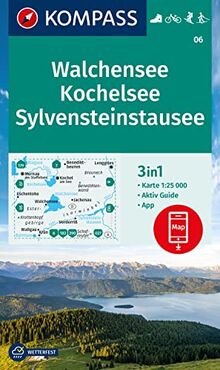 KOMPASS Wanderkarte 06 Walchensee, Kochelsee, Sylvensteinstausee 1:25000: 3in1 Wanderkarte mit Aktiv Guide inklusive Karte zur offline Verwendung in ... Langlaufen. (KOMPASS-Wanderkarten, Band 6)