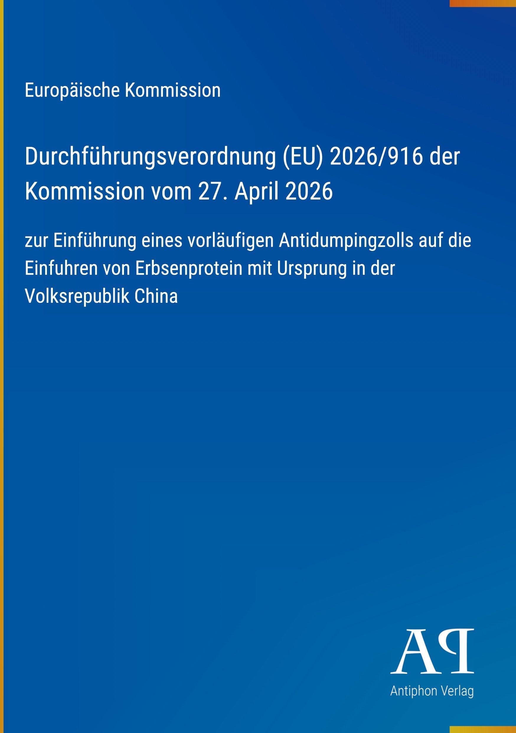 Durchführungsverordnung (EU) 2026/916 der Kommission vom 27. April 2026