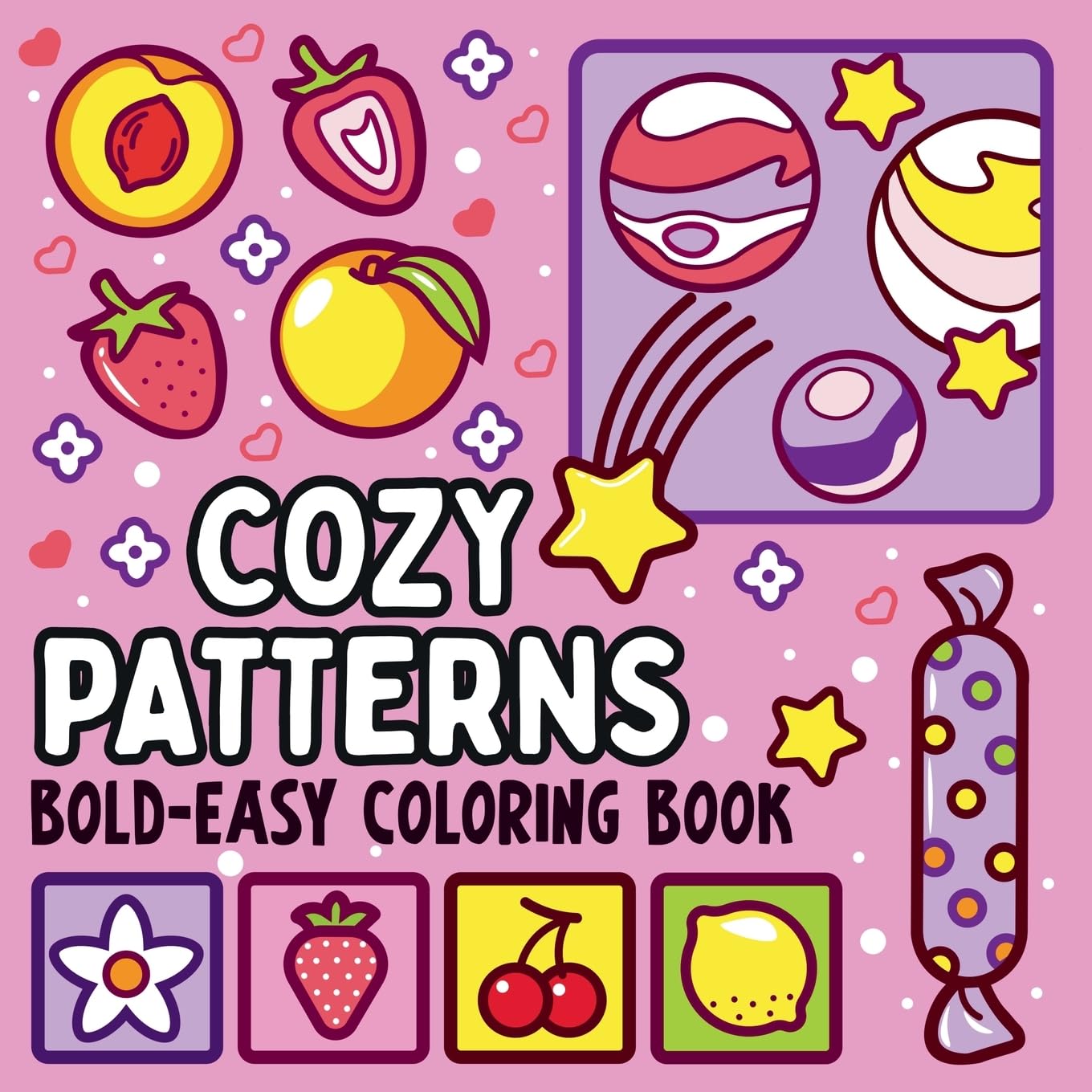 Noah Goleman Bold And Easy Cozy Patterns Coloring Book, 51 Large And Easy Designs Featuring Adorable Patterns For Seniors And Kids