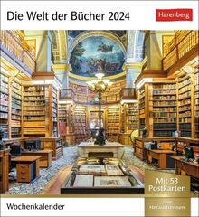 Die Welt der Bücher Postkartenkalender 2024: Wochenkalender mit 53 Literaturpostkarten